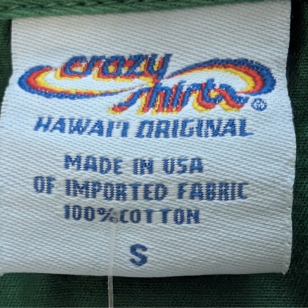NEW Crazy Shirts Hawaiian Pullover Shirt Lightweight Shacket Green Dyed Small - Picture 3 of 16